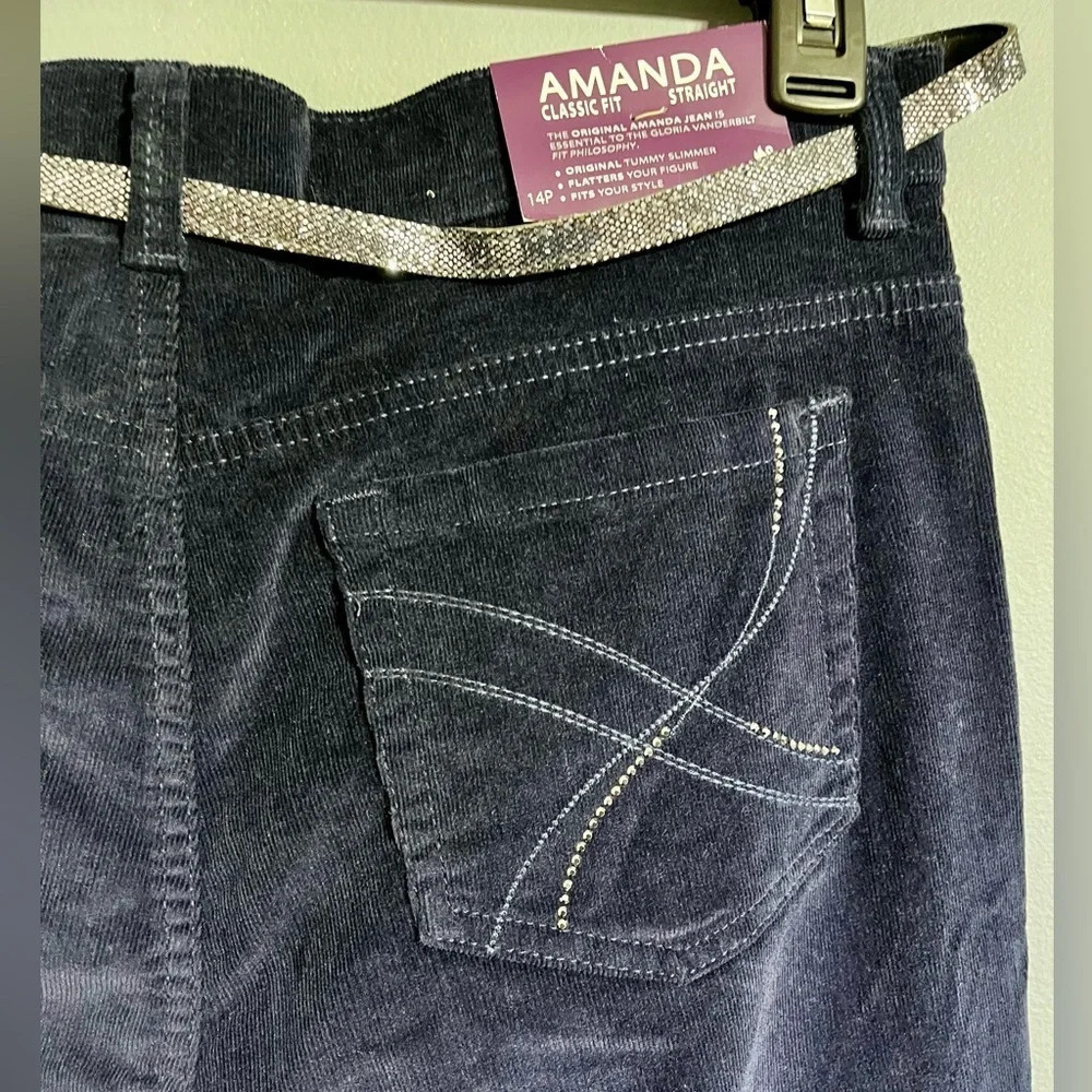 Gloria Vanderbilt blue corduroy. Size 14 petite. - Picture 3 of 7